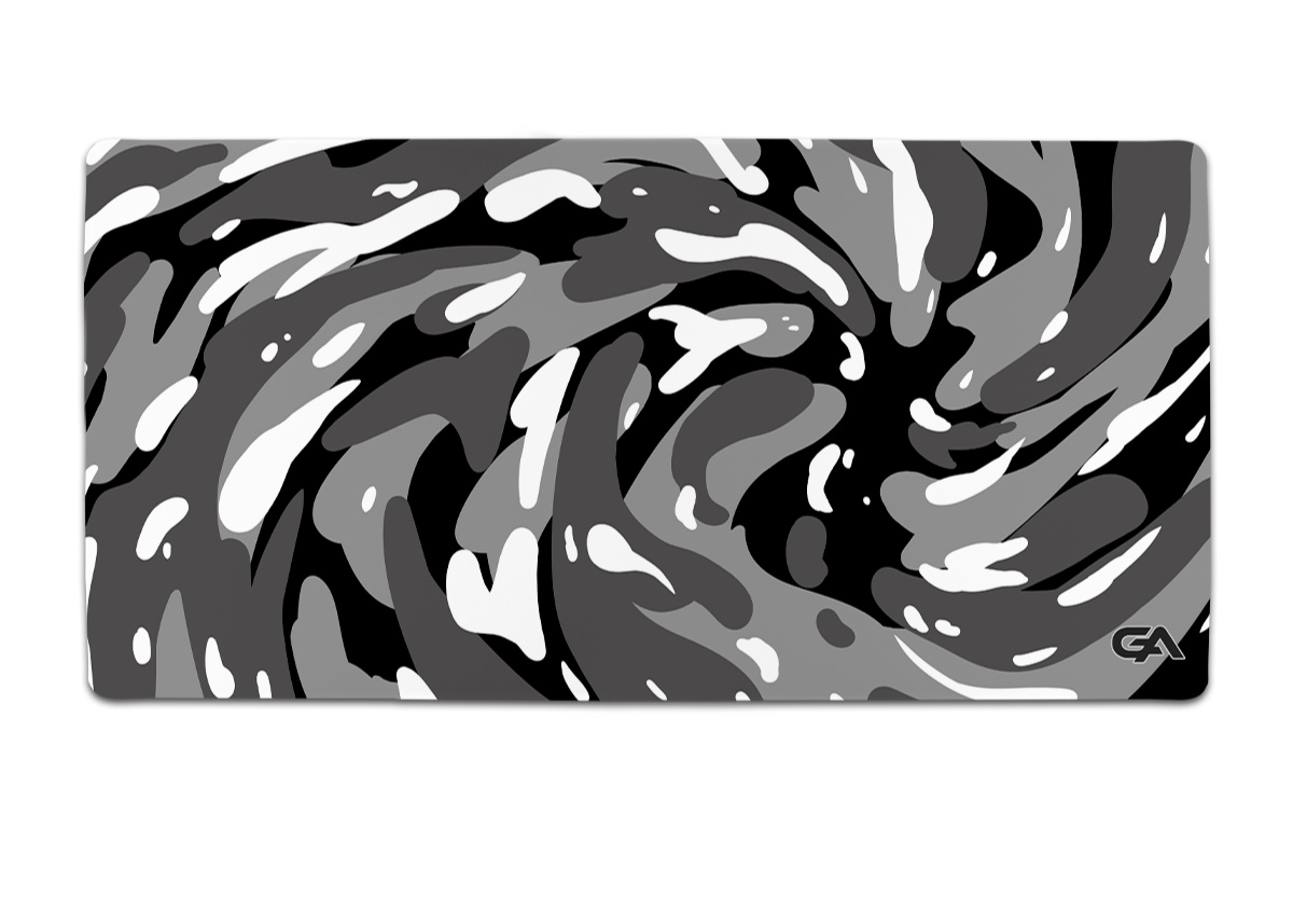 Black Arctic Swirl Mouse Pad