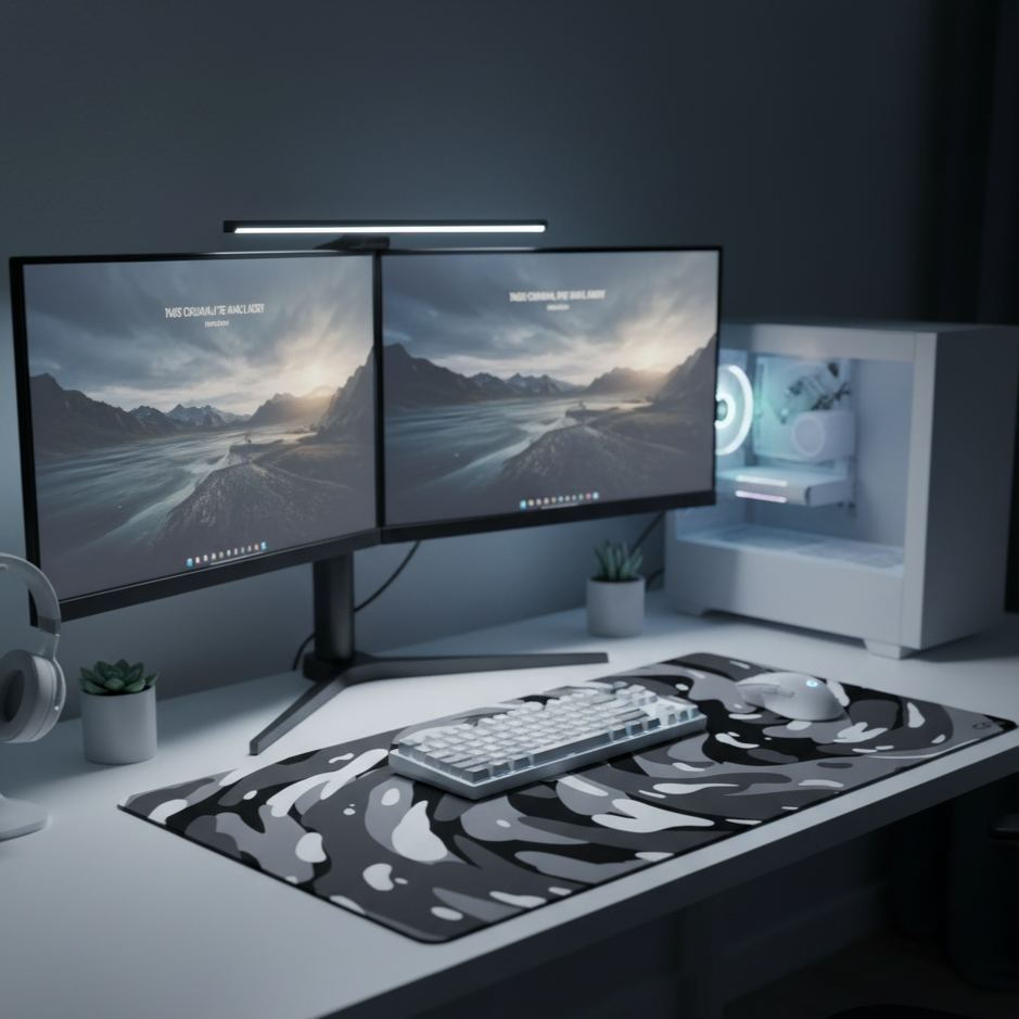 Black Arctic Swirl Mouse Pad