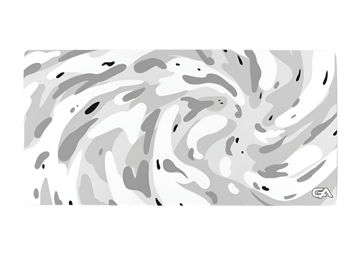 White Snowflake Swirl Mouse Pad