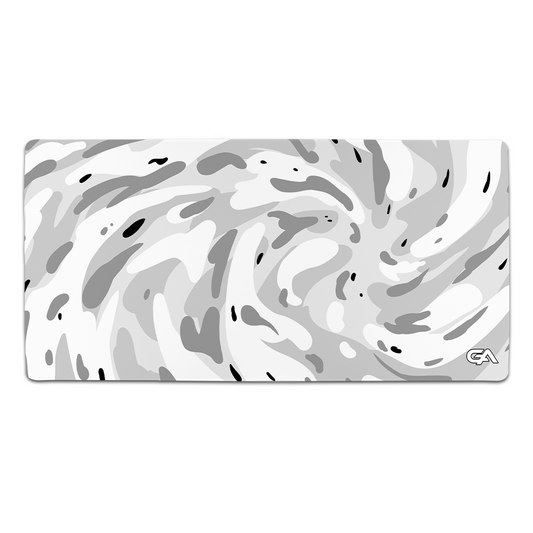 White Snowflake Swirl Mouse Pad