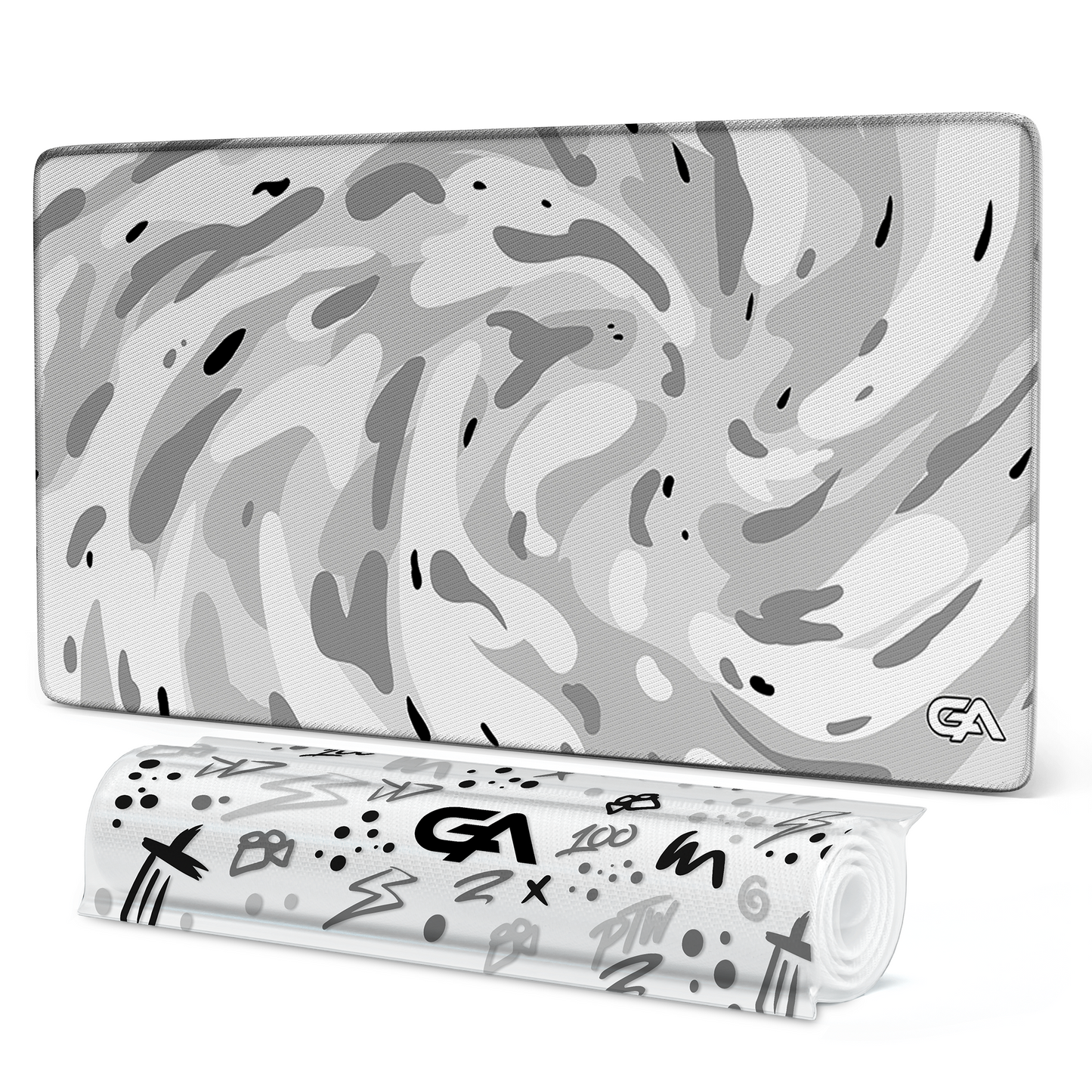 White Snowflake Swirl Mouse Pad