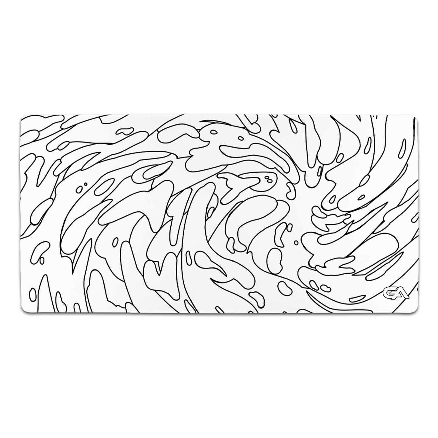 White Monochrome Swirl Mousepad