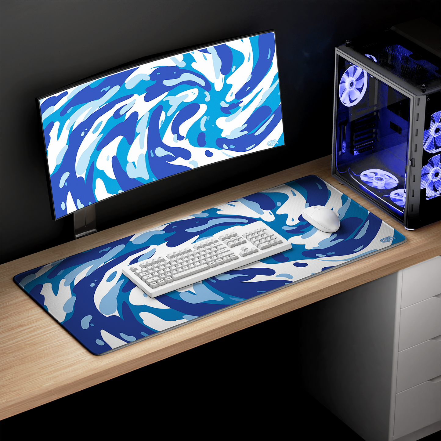 Blue Arctic Swirl Mouse Pad