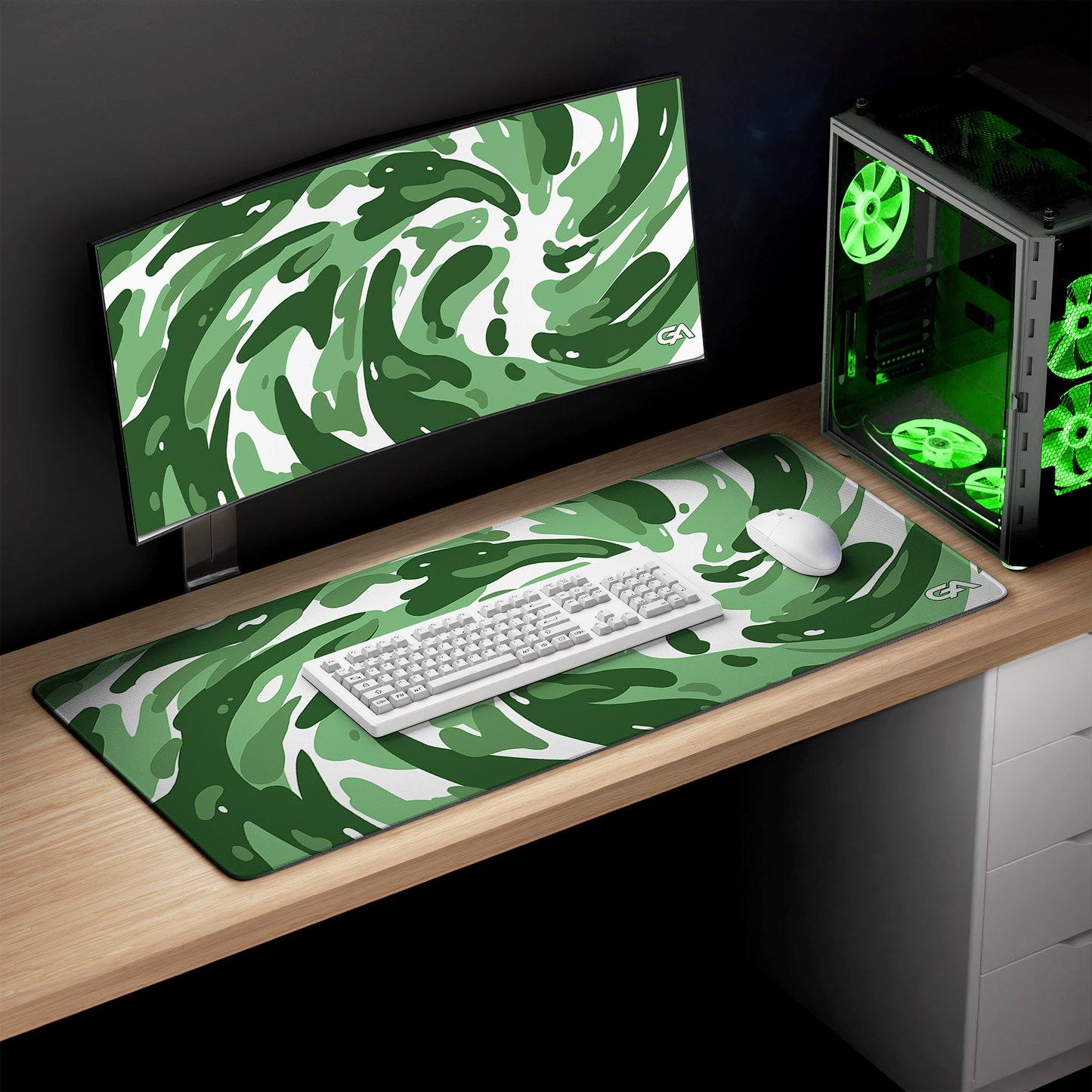 Green Swirl Mouse Pad