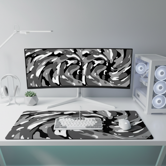 Black Arctic Swirl Mouse Pad