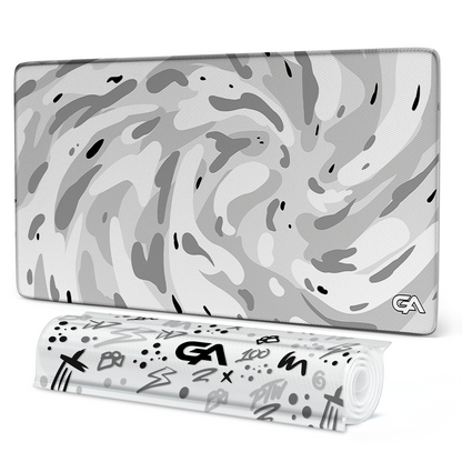 White Snowflake Swirl Mouse Pad